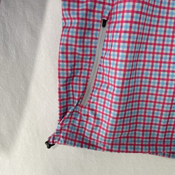 Fennec 1/2 Zip Pullover Golf Jacket Windbreaker Mens Medium Pink Blue Waist Adj - Picture 3 of 13